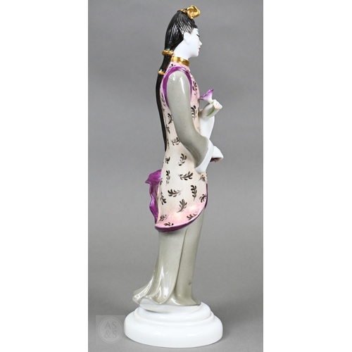 552 - A Royal Worcester figure of a Chinese lady, designed by Pinder Davis, no. 3419, 1956, 31cm high