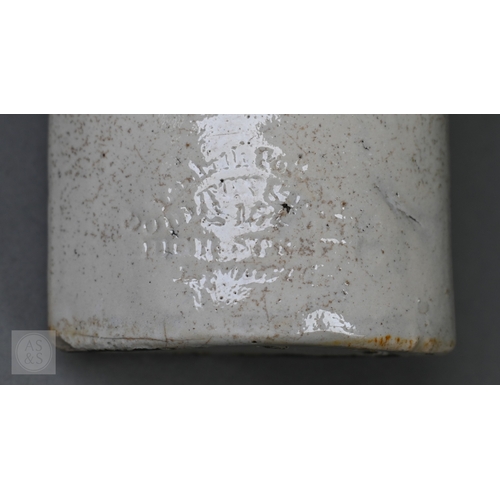 553 - An early 19th Century commemorative stoneware flask, modelled as Lord Brougham, holding the Reform B... 