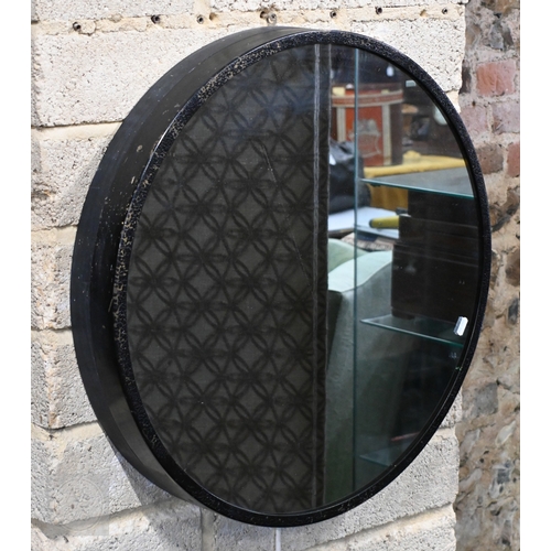 569 - A contemporary design circular 'Infinity' or 'Rabbit-Hole' mirror with painted frame and internal re... 