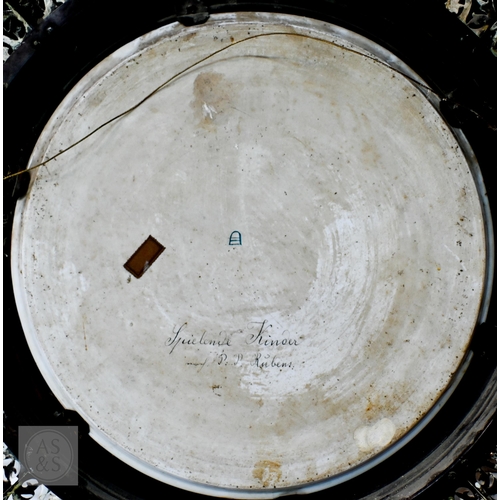 399 - A 19th Century Vienna porcelain cabinet tray, painted with Rubens' 'Christ and John the Baptist as C... 