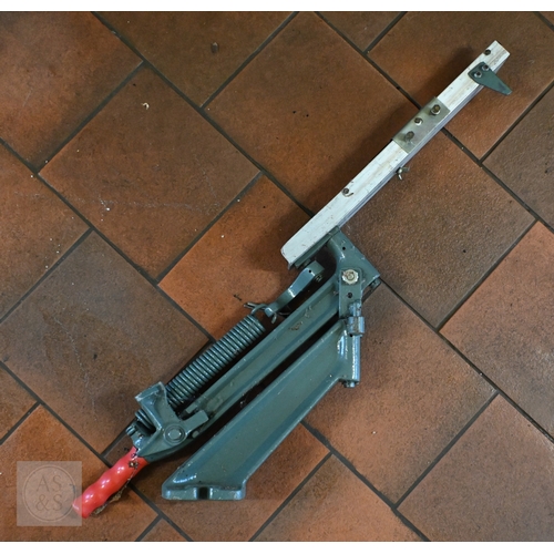 11 - A gun cabinet c/w key, 26 cm x 26 cm x 130 cm h to/with a clay trap (2)