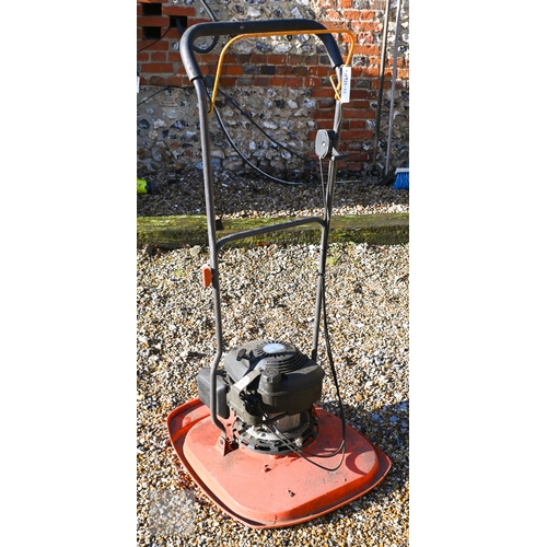 13 - A Hyundai petrol brush cutter c/with straps to/with a Honda 4.5 HP petrol hover mower and a Ryobi On... 