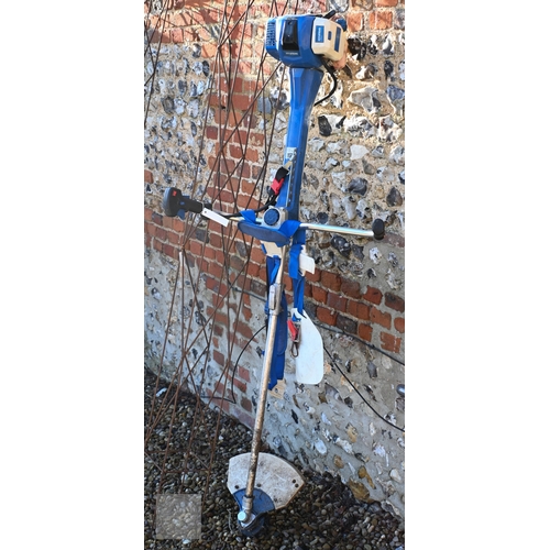 13 - A Hyundai petrol brush cutter c/with straps to/with a Honda 4.5 HP petrol hover mower and a Ryobi On... 