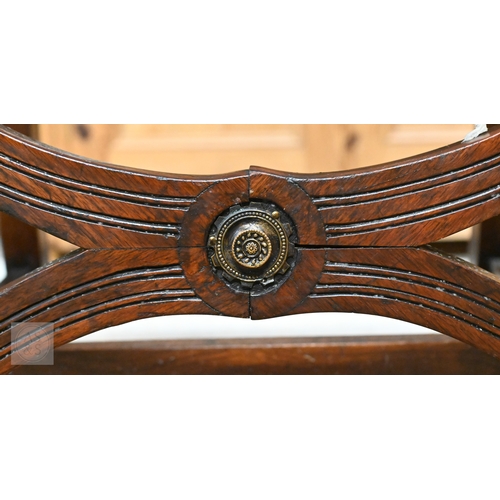 263 - A Regency mahogany elbow chair with caned back and seat a/f