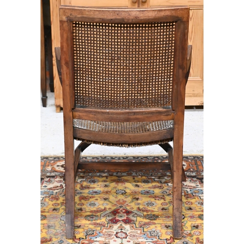 263 - A Regency mahogany elbow chair with caned back and seat a/f