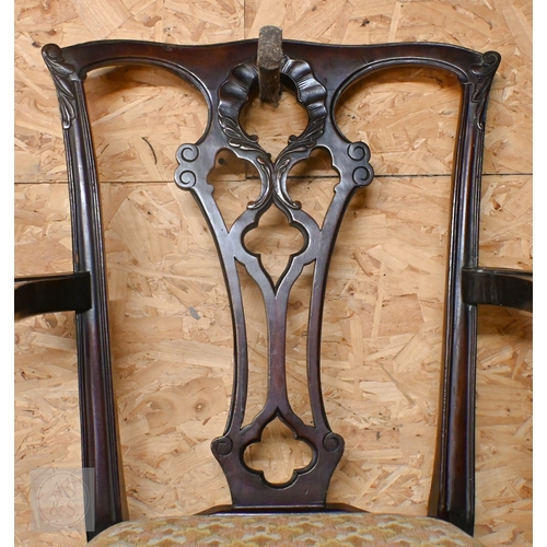 268 - # A Chippendale style carved mahogany elbow/carver chair