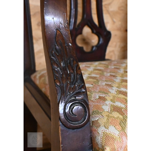 268 - # A Chippendale style carved mahogany elbow/carver chair