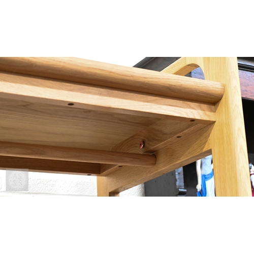 298 - Modern light oak freestanding clothes rail with open frame, 80 x 50 x 176 cm high