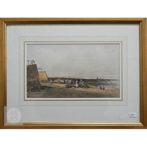 338 - Six various pictures - two Venetian watercolour views; E S Wimperis - two of Bosham, watercolour; an... 