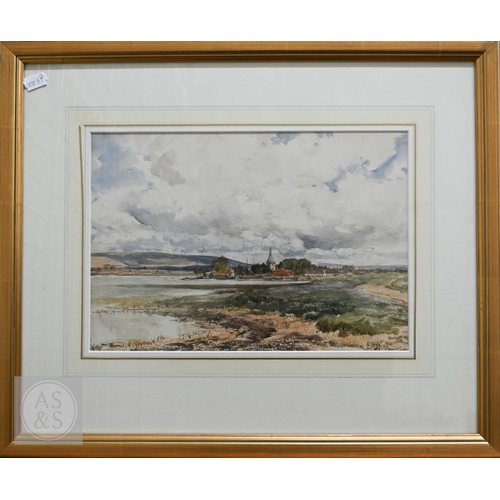 338 - Six various pictures - two Venetian watercolour views; E S Wimperis - two of Bosham, watercolour; an... 