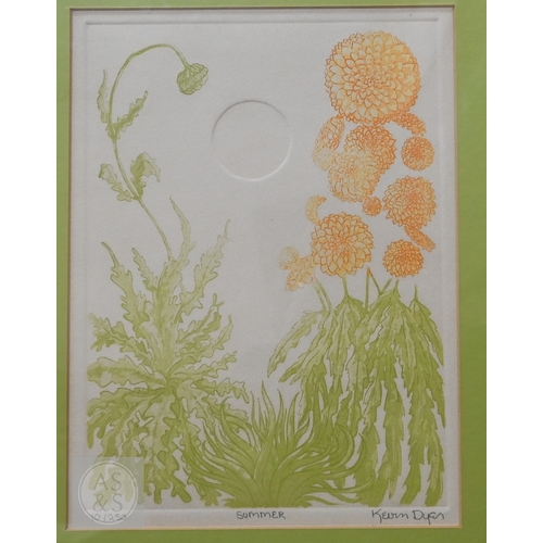 355 - Kevin Dyer - Four seasons, ltd ed prints, 29 x 21 cm to/w another (5)