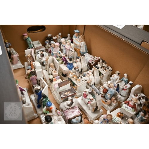 406 - Thirty one antique ceramic fairings and similar groups (box)