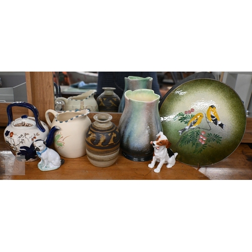 443 - Various 19th century and later decorative ceramics including Derby, Wedgwood, Royal Doulton Terrier,... 