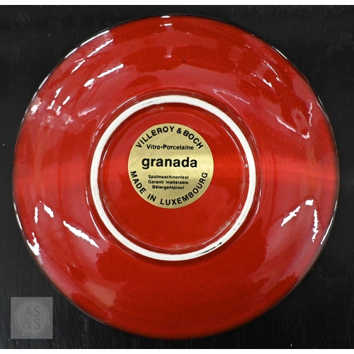 444 - A Villeroy & Bosch (Luxembourg) 'Granada' red-glazed dinner/tea/coffee service