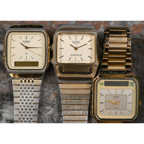 458 - Eight various gentlemen's wristwatches and five ladies' watches, to/w a quantity of costume jeweller... 