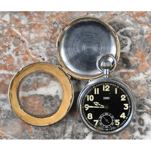 459 - Five gilt metal pocket watches with top-wind movements, to/w three other pocket watches and a wristw... 