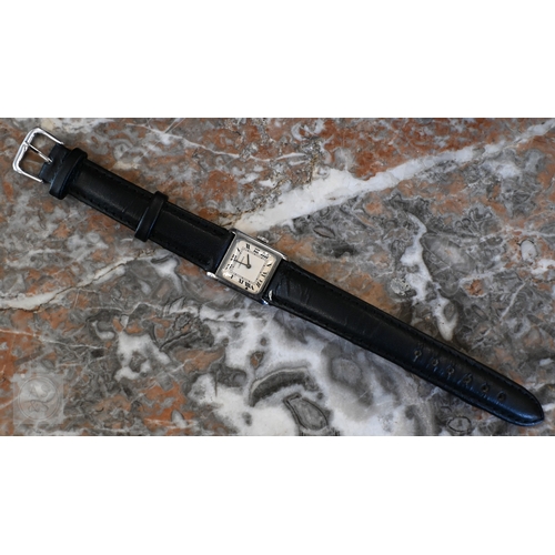 460 - A lady's Longines wristwatch with square dial c/w box and paperwork