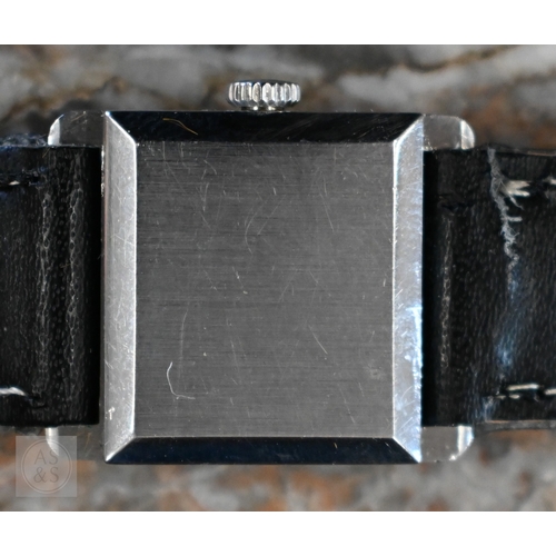 460 - A lady's Longines wristwatch with square dial c/w box and paperwork