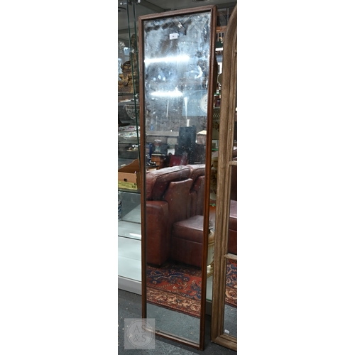 47 - A contemporary distressed driftwood style framed arched top multi-panel wall mirror, 59 cm w x 179 c... 