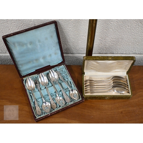 471 - A quantity of Continental flatware, a bread dish and a sugar basin, to/w a part set of stainless ste... 
