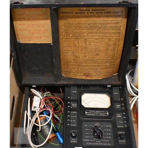 489 - A Sangamo Weston Ltd model E772 Analyzer, to/w an Evershed & Vignoles Megger with Bakelite case ... 