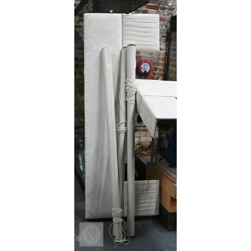 49 - Country house interlined curtains with matching pelmets and blinds for repurposing, as removed, size... 