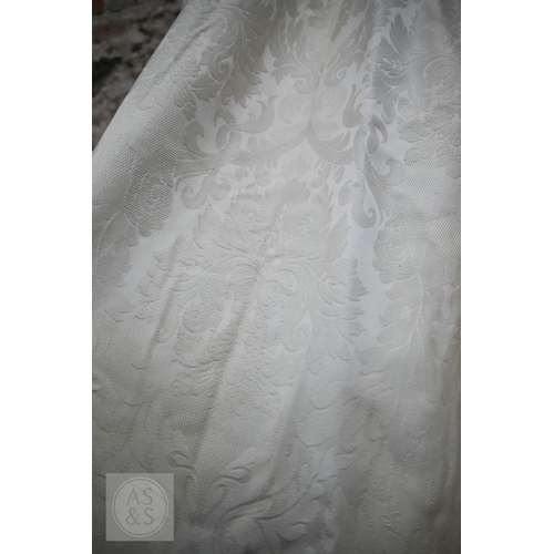 49 - Country house interlined curtains with matching pelmets and blinds for repurposing, as removed, size... 