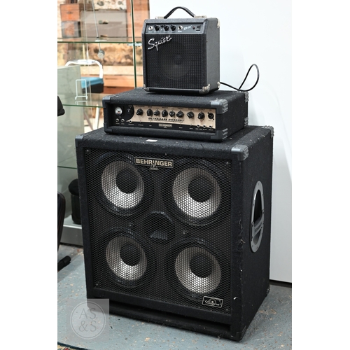 59 - A Behringer BA410 Ultrabass amplifier, date code 0410 t0/with a Behringer Ultrabass AX3000 bass amp,... 