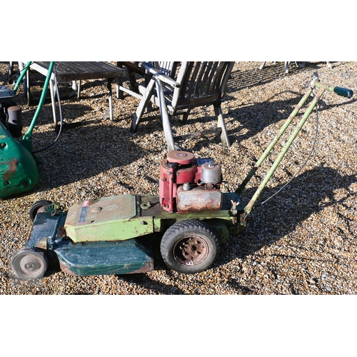 8 - Three old lawnmowers - a Hayter 'Twenty One' 206 cc 5HP orchard mower; a Ransomes 'Super Bowl 51' wi... 