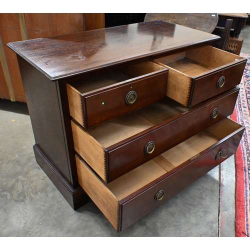 89 - An early 20th century walnut Maple & Co chest of two short over two long drawers with floral bra... 