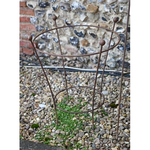 29 - A ball head garden plant obelisk to/with a circular ball head frame (2)