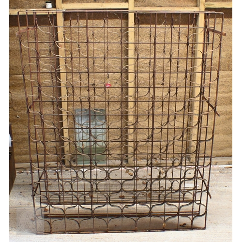 47 - A large steel wine rack, 120 x 149 x 41 cm to/w a black painted wine rack for 72 bottles (2)