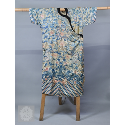 A 19th century Chinese nine-dragon court robe, jifu pao, finely worked ...