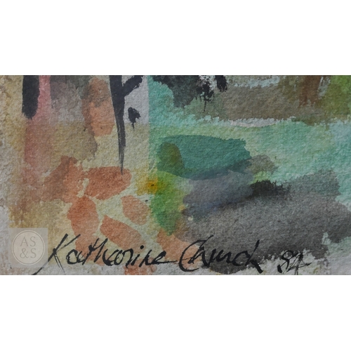 535 - Katharine Church (British, 1910-1999) - Oast house landscape, watercolour, signed and dated 1984, 37... 