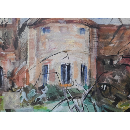 535 - Katharine Church (British, 1910-1999) - Oast house landscape, watercolour, signed and dated 1984, 37... 
