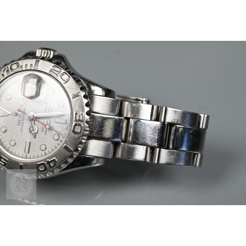 292 - A Ladies Rolex Yacht Master Oyster Perpetual date wristwatch, model 169622, the stainless steel case... 