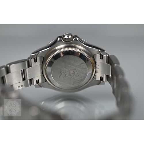 292 - A Ladies Rolex Yacht Master Oyster Perpetual date wristwatch, model 169622, the stainless steel case... 