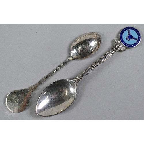 30 - Amanda Birkett (b. 1957), a silver cabinet spoon with twist stem, London 2004, 23cm long, to/w an Ed... 