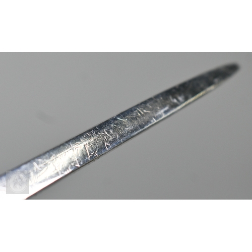 33 - WITHDRAWN A George III silver meat skewer, Hester Bateman, London 1784, 2.2ozt (69g), 30cm long