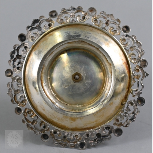 42 - An antique Austro-Hungarian 13 lothige (.812 grade) novelty musical flower arrangement with clockwor... 
