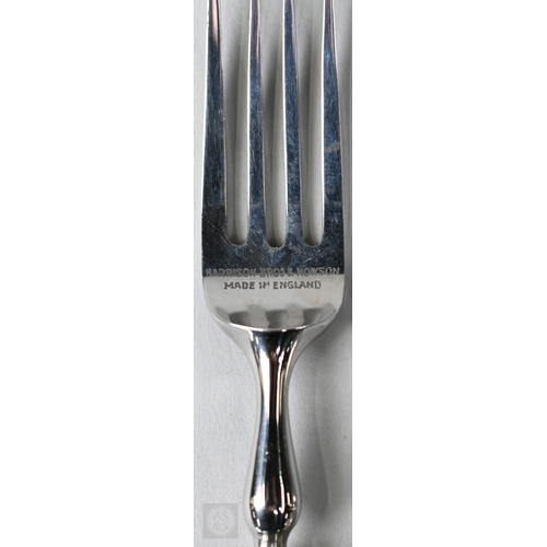 5 - A harlequin set of 6 each vintage stainless steel dessert knives and forks with sample stone handles... 