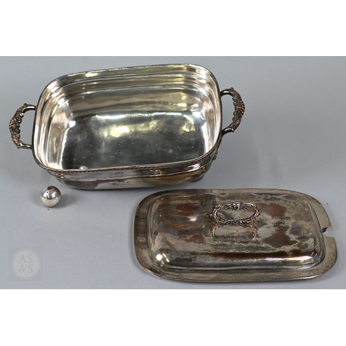 6 - A pair of Polish plated on copper baluster candlesticks, 31cm high, to/w an Old Sheffield Plate inks... 