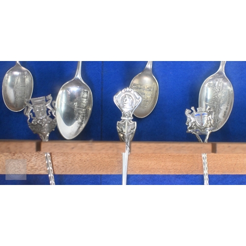 71 - An extensive collection of 132 silver and Sterling souvenir teaspoons - various makers and dates, 59... 