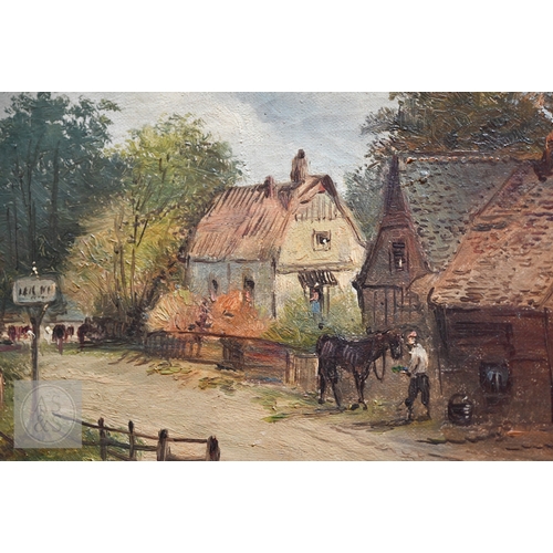 506 - A H Vickers (1834-1919) - The old inn at Melford near Ipswich, oil on canvas, signed and dated 1911 ... 