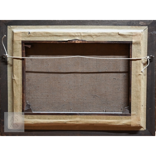 509 - Claude L Clark (1858-1905) - Horses pulling a cart on a farmyard track, oil on canvas, signed lower ... 