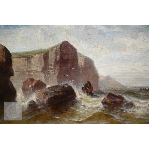512 - Theodore Weber (1838-1907) - A coastal seascape, signed and dated 1861 lower left, 29 x 44 cm