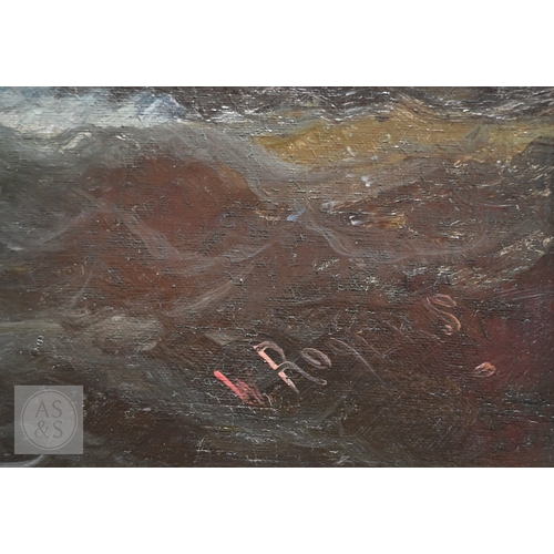 516 - W Rogers (act 1842-83) - A pair of extensive marine views, oil on canvas, signed, 48 x 73 cm (2) rel... 