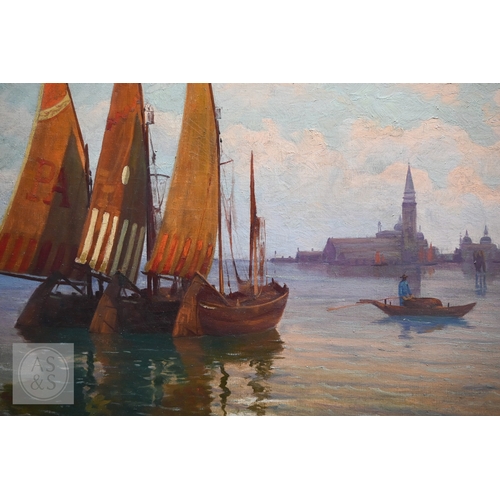 522 - F Van der Glas (1894-1976) - Venice from the East, oil on canvas, signed lower left, 70 x 99 cm