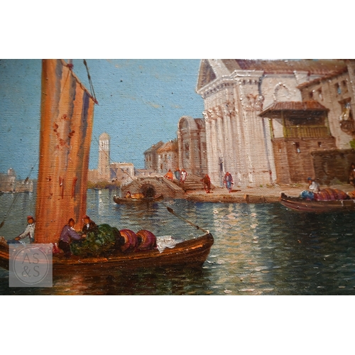 523 - William Meadows (1825-1901) - 'Venice' the Grand Canal, oil on canvas, signed lower right, 29 x 49 c... 
