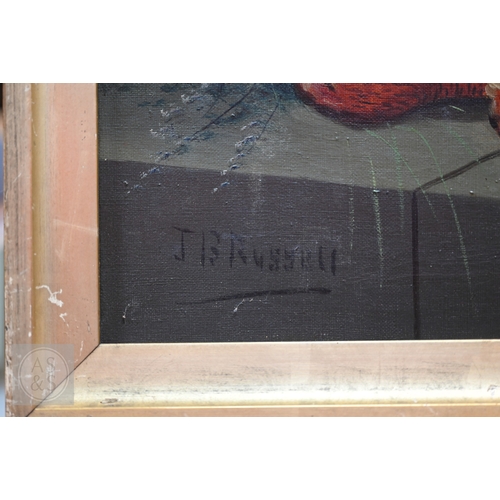 543 - J B Russell - Two - Study of trout and pheasants, oil on canvas, signed lower left, 36 x 61 cm (2) P... 